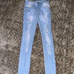 I am selling jeans, Brand SHEIN, Color light wash, Size 4.